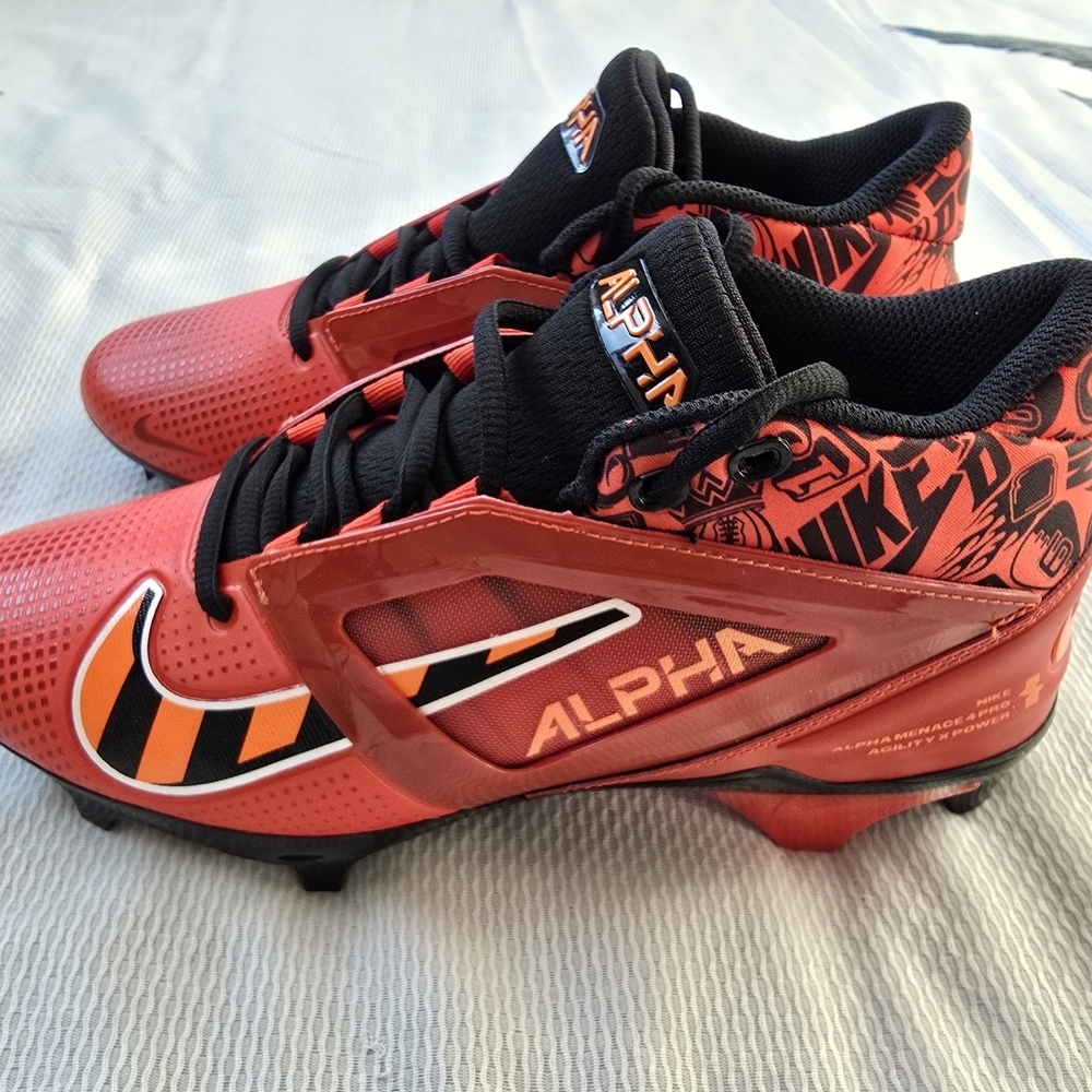 NEW Nike Alpha Menace 4 Pro SE Football Cleats – Men’s 7 – Red/Black - Picture 2 of 6